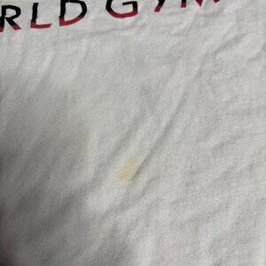 World Gym White Vintage T Shirt Anvil Tag Size X Large Workout Shirt